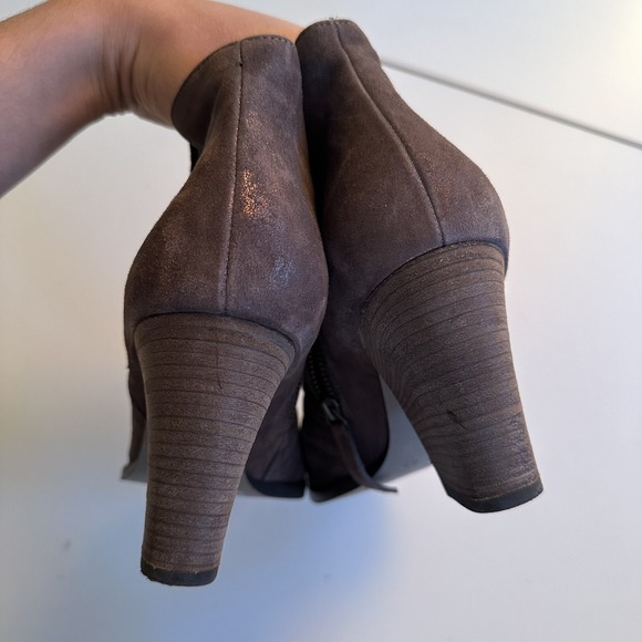 Paul Green $420 Women's Malibu Sliced Booties Boots 8.5 Leather Metallic Brown - Picture 4 of 9